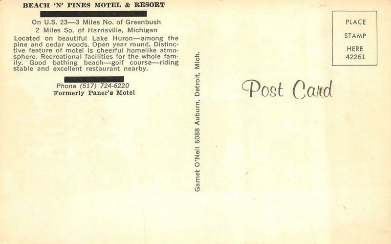 Paners Motel - Old Postcard